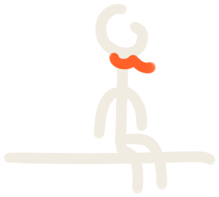 The passerby sitting on the line